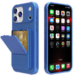 皮膚觸感 TPU 隱藏鏡面卡包手機殼，附支架，適用於 iPhone 17 Pro Max、iPhone 17 Pro、iPhone 17、iPhone Air