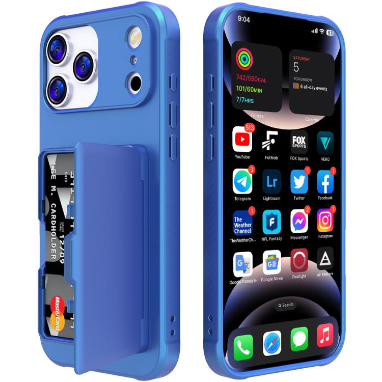 皮膚觸感 PC 混合 TPU 橫向隱藏鏡面卡包手機殼，適用於 iPhone 17 Pro Max、iPhone 17 Pro、iPhone 17、iPhone Air