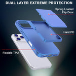 皮膚觸感 PC 混合 TPU 橫向隱藏鏡面卡包手機殼，適用於 iPhone 17 Pro Max、iPhone 17 Pro、iPhone 17、iPhone Air