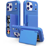皮膚觸感 PC 混合 TPU 橫向隱藏鏡面卡包手機殼，適用於 iPhone 17 Pro Max、iPhone 17 Pro、iPhone 17、iPhone Air