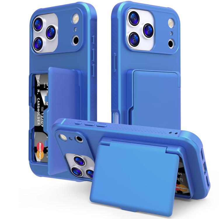 皮膚觸感 PC 混合 TPU 橫向隱藏鏡面卡包手機殼，適用於 iPhone 17 Pro Max、iPhone 17 Pro、iPhone 17、iPhone Air