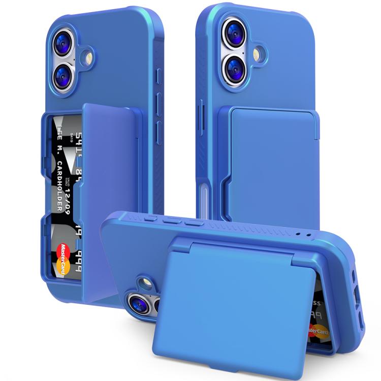 皮膚觸感 PC 混合 TPU 橫向隱藏鏡面卡包手機殼，適用於 iPhone 17 Pro Max、iPhone 17 Pro、iPhone 17、iPhone Air