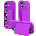 皮膚觸感 PC 混合 TPU 橫向隱藏鏡面卡包手機殼，適用於 iPhone 17 Pro Max、iPhone 17 Pro、iPhone 17、iPhone Air