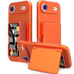 皮膚觸感 PC 混合 TPU 橫向隱藏鏡面卡包手機殼，適用於 iPhone 17 Pro Max、iPhone 17 Pro、iPhone 17、iPhone Air