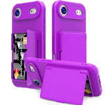 皮膚觸感 PC 混合 TPU 橫向隱藏鏡面卡包手機殼，適用於 iPhone 17 Pro Max、iPhone 17 Pro、iPhone 17、iPhone Air