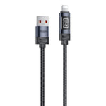 Yesido CA138L 12W 2.4A USB 對 8 Pin OLED 顯示充電數據線，USB 對 8 Pin