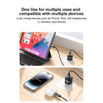 Yesido CA138L 12W 2.4A USB 對 8 Pin OLED 顯示充電數據線，USB 對 8 Pin