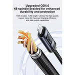 Yesido CA138L 12W 2.4A USB 對 8 Pin OLED 顯示充電數據線，USB 對 8 Pin