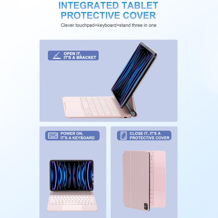 觸控板藍牙鍵盤皮革平板保護套，適用於 iPad 2025 / 2022，適用於 iPad Air 13 2025 / 2024 / Pro 12.9 2022