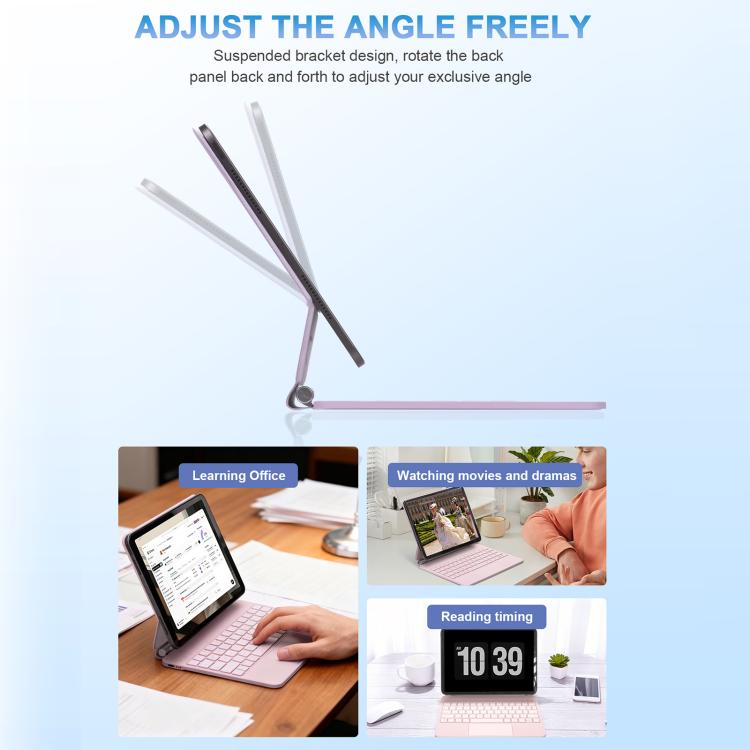 觸控板藍牙鍵盤皮革平板保護套，適用於 iPad 2025 / 2022，適用於 iPad Air 13 2025 / 2024 / Pro 12.9 2022
