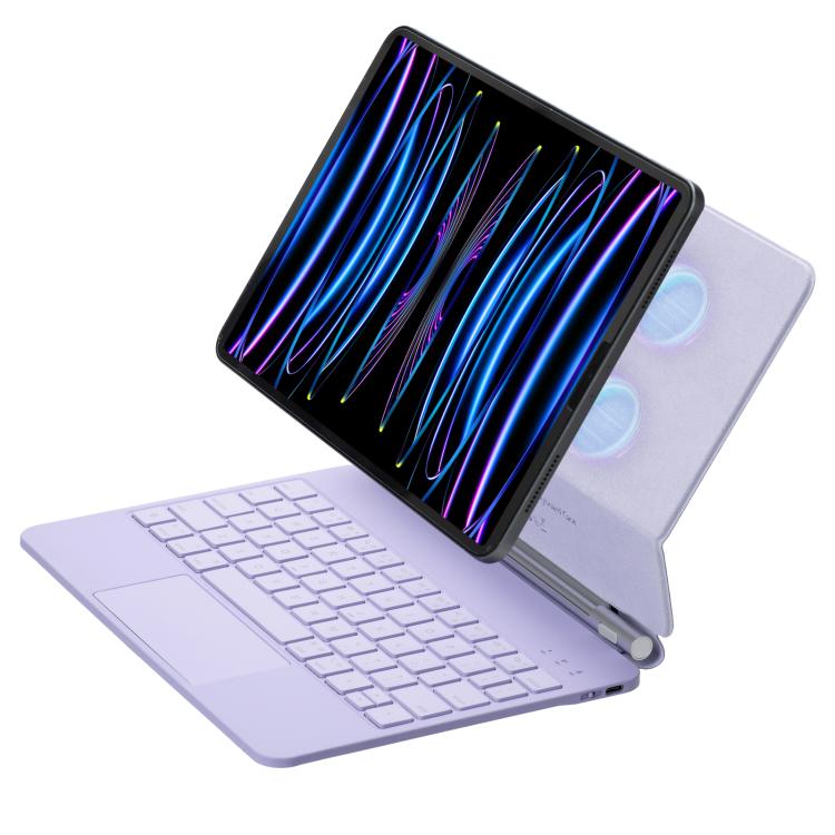 觸控板藍牙鍵盤皮革平板保護套，適用於 iPad 2025 / 2022，適用於 iPad Air 13 2025 / 2024 / Pro 12.9 2022