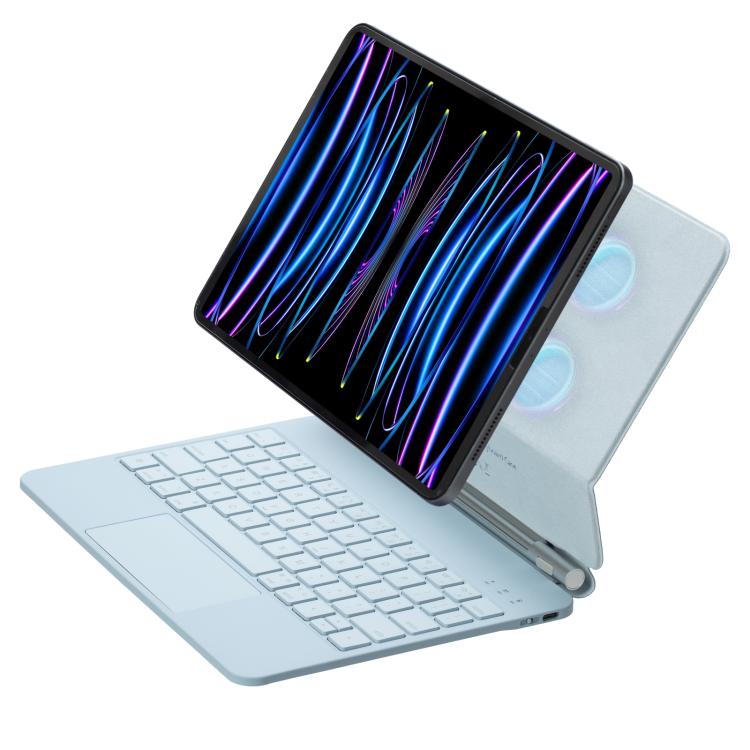 觸控板藍牙鍵盤皮革平板保護套，適用於 iPad 2025 / 2022，適用於 iPad Air 13 2025 / 2024 / Pro 12.9 2022