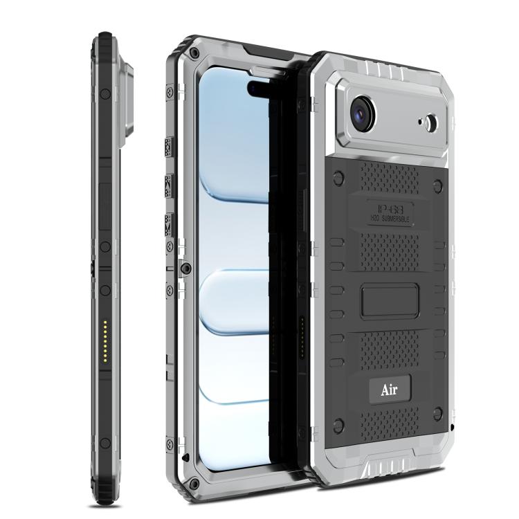 四防金屬混合矽膠手機殼，適用於 iPhone 17 Pro Max、iPhone 17 Pro、iPhone 17、iPhone Air