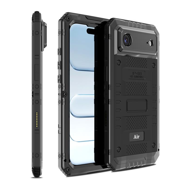 四防金屬混合矽膠手機殼，適用於 iPhone 17 Pro Max、iPhone 17 Pro、iPhone 17、iPhone Air