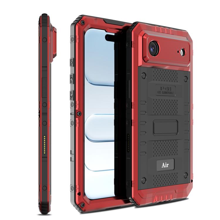 四防金屬混合矽膠手機殼，適用於 iPhone 17 Pro Max、iPhone 17 Pro、iPhone 17、iPhone Air