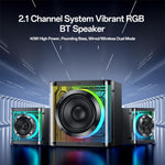 Yesido YSW41 40W 2.1聲道系統彩色RGB藍牙揚聲器低音炮，YSW41