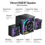 Yesido YSW41 40W 2.1聲道系統彩色RGB藍牙揚聲器低音炮，YSW41