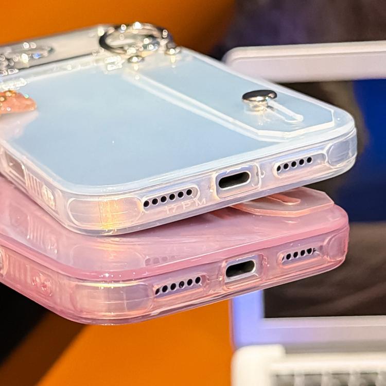 鍍膜皺紋紋理手腕帶支架TPU手機殼附鏡頭保護膜，適用於iPhone 13