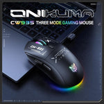 ONIKUMA CW935 12800DPI 2.4GHz + 藍牙 + 有線三模 RGB 無線滑鼠，CW935