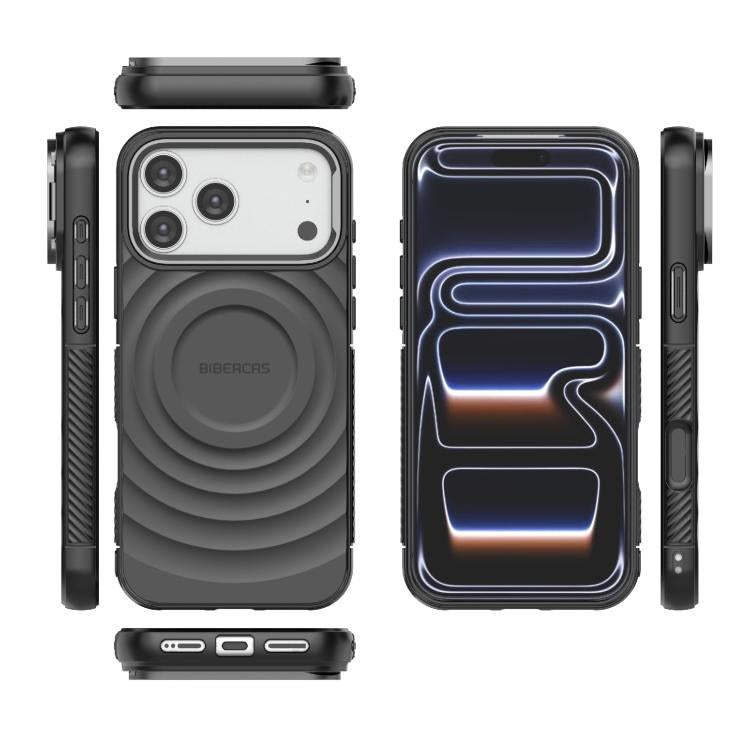 BIBERCAS 波浪紋理磁吸 TPU 手機殼，適用於 iPhone 17 Pro Max