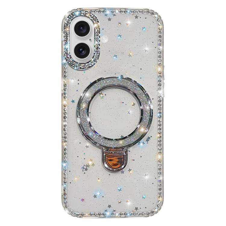 水鑽閃粉支架雙面IMD手機殼，適用於iPhone 17 Pro Max、iPhone 17 Pro、iPhone 17、iPhone Air、iPhone 16 Pro Max、iPhone 16 Pro、iPhone 16 Plus、iPhone 16