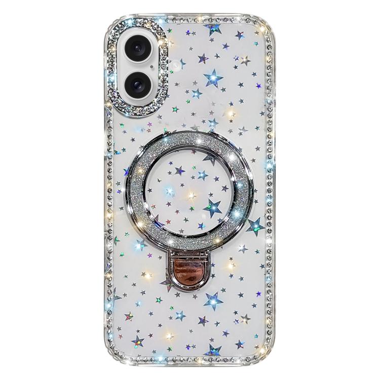 水鑽閃粉支架雙面IMD手機殼，適用於iPhone 17 Pro Max、iPhone 17 Pro、iPhone 17、iPhone Air、iPhone 16 Pro Max、iPhone 16 Pro、iPhone 16 Plus、iPhone 16
