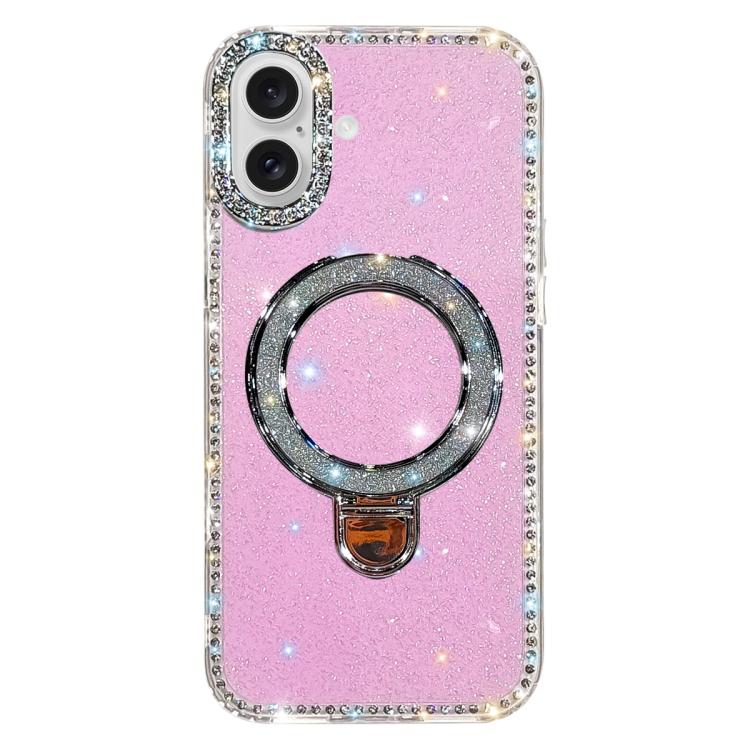 水鑽閃粉支架雙面IMD手機殼，適用於iPhone 17 Pro Max、iPhone 17 Pro、iPhone 17、iPhone Air、iPhone 16 Pro Max、iPhone 16 Pro、iPhone 16 Plus、iPhone 16