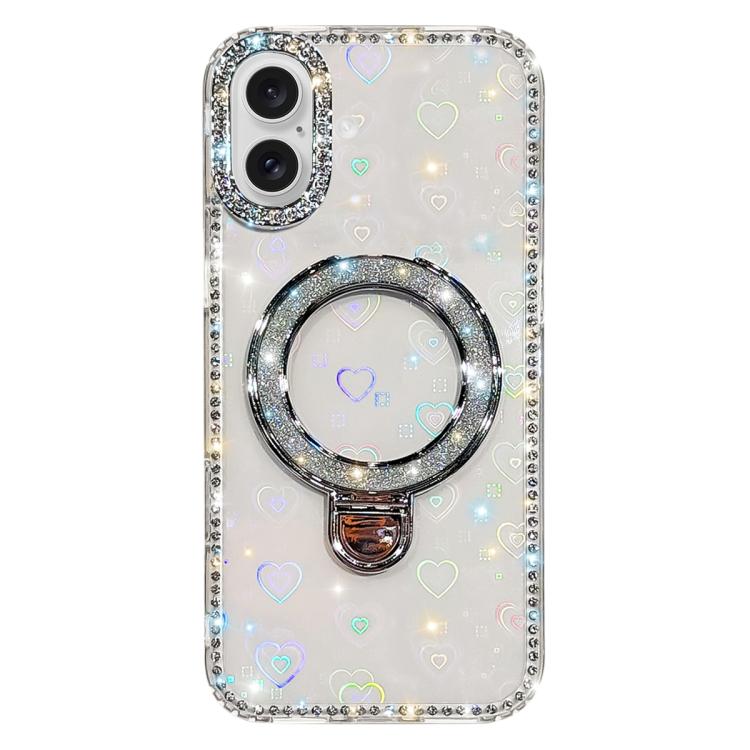 水鑽閃粉支架雙面IMD手機殼，適用於iPhone 17 Pro Max、iPhone 17 Pro、iPhone 17、iPhone Air、iPhone 16 Pro Max、iPhone 16 Pro、iPhone 16 Plus、iPhone 16