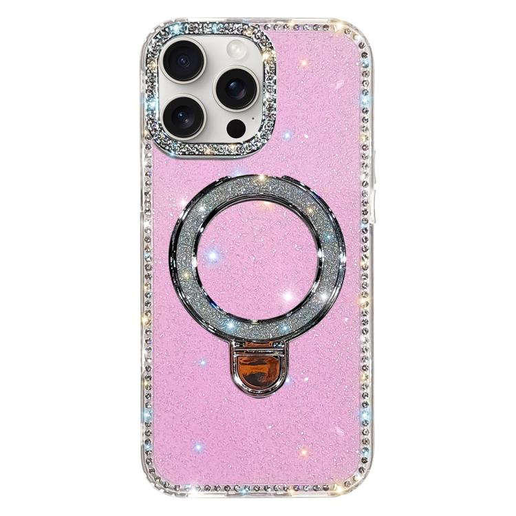 水鑽閃粉支架雙面IMD手機殼，適用於iPhone 15 Pro Max、iPhone 15 Pro、iPhone 15、iPhone 14、iPhone 14 Pro、iPhone 14 Pro Max、iPhone 13 Pro Max、iPhone 13 Pro