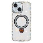 水鑽閃粉支架雙面IMD手機殼，適用於iPhone 15 Pro Max、iPhone 15 Pro、iPhone 15、iPhone 14、iPhone 14 Pro、iPhone 14 Pro Max、iPhone 13 Pro Max、iPhone 13 Pro