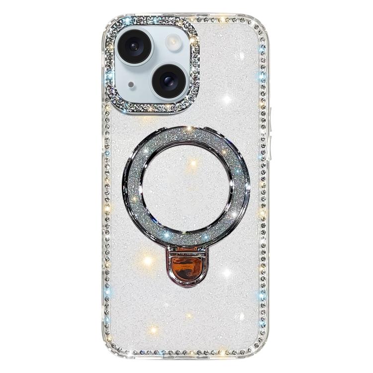 水鑽閃粉支架雙面IMD手機殼，適用於iPhone 15 Pro Max、iPhone 15 Pro、iPhone 15、iPhone 14、iPhone 14 Pro、iPhone 14 Pro Max、iPhone 13 Pro Max、iPhone 13 Pro