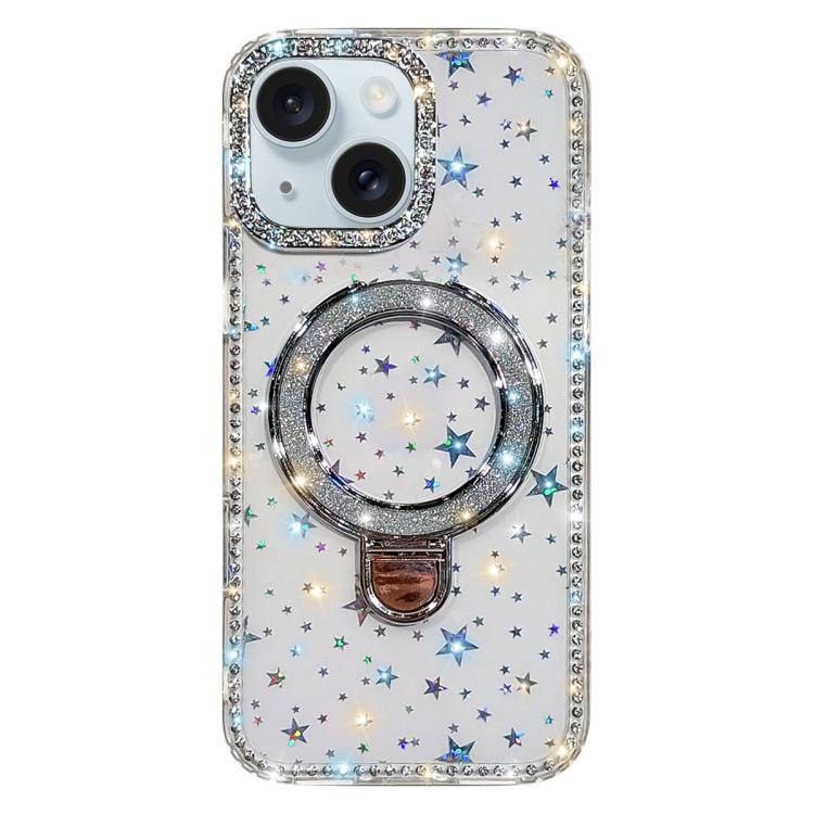 水鑽閃粉支架雙面IMD手機殼，適用於iPhone 15 Pro Max、iPhone 15 Pro、iPhone 15、iPhone 14、iPhone 14 Pro、iPhone 14 Pro Max、iPhone 13 Pro Max、iPhone 13 Pro