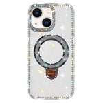 水鑽閃粉支架雙面IMD手機殼，適用於iPhone 15 Pro Max、iPhone 15 Pro、iPhone 15、iPhone 14、iPhone 14 Pro、iPhone 14 Pro Max、iPhone 13 Pro Max、iPhone 13 Pro
