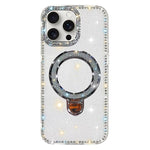 水鑽閃粉支架雙面IMD手機殼，適用於iPhone 15 Pro Max、iPhone 15 Pro、iPhone 15、iPhone 14、iPhone 14 Pro、iPhone 14 Pro Max、iPhone 13 Pro Max、iPhone 13 Pro