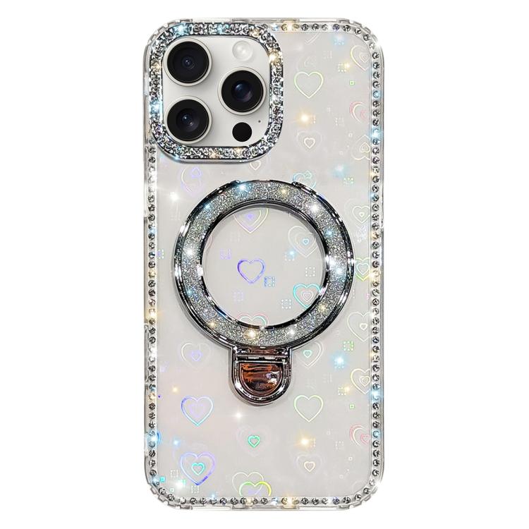 水鑽閃粉支架雙面IMD手機殼，適用於iPhone 15 Pro Max、iPhone 15 Pro、iPhone 15、iPhone 14、iPhone 14 Pro、iPhone 14 Pro Max、iPhone 13 Pro Max、iPhone 13 Pro