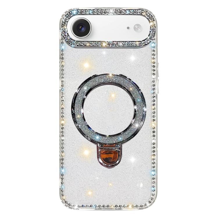 水鑽閃粉支架雙面IMD手機殼，適用於iPhone 17 Pro Max、iPhone 17 Pro、iPhone 17、iPhone Air、iPhone 16 Pro Max、iPhone 16 Pro、iPhone 16 Plus、iPhone 16