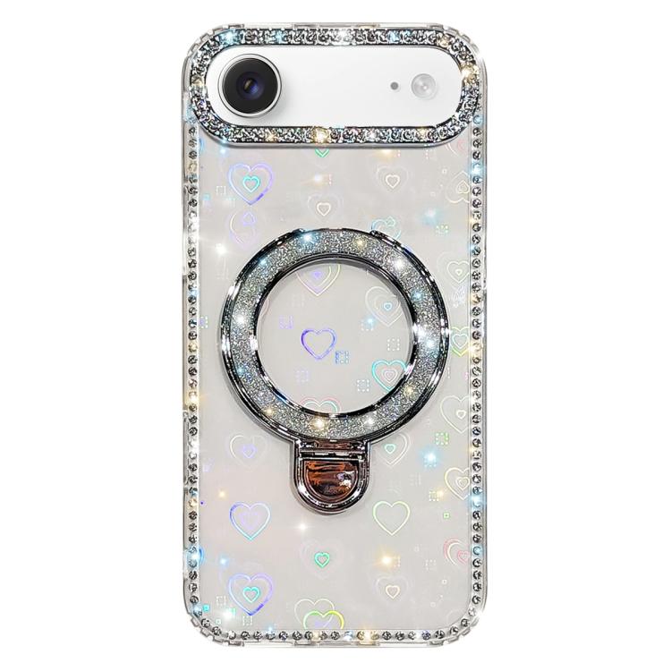 水鑽閃粉支架雙面IMD手機殼，適用於iPhone 17 Pro Max、iPhone 17 Pro、iPhone 17、iPhone Air、iPhone 16 Pro Max、iPhone 16 Pro、iPhone 16 Plus、iPhone 16