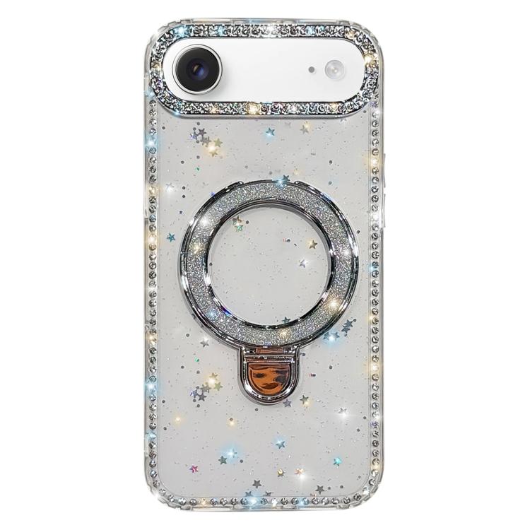 水鑽閃粉支架雙面IMD手機殼，適用於iPhone 17 Pro Max、iPhone 17 Pro、iPhone 17、iPhone Air、iPhone 16 Pro Max、iPhone 16 Pro、iPhone 16 Plus、iPhone 16