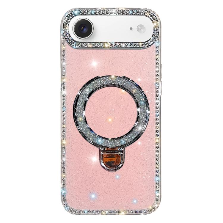 水鑽閃粉支架雙面IMD手機殼，適用於iPhone 17 Pro Max、iPhone 17 Pro、iPhone 17、iPhone Air、iPhone 16 Pro Max、iPhone 16 Pro、iPhone 16 Plus、iPhone 16