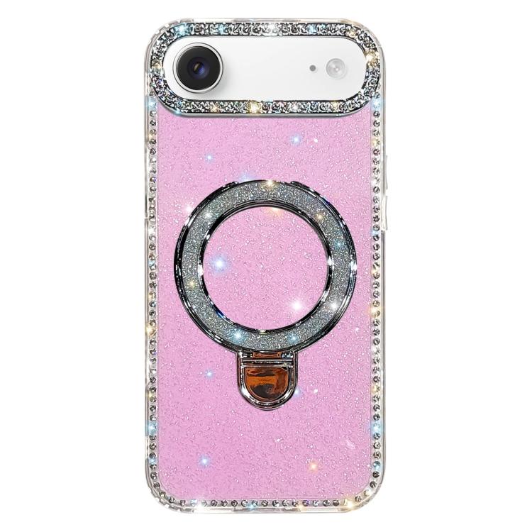 水鑽閃粉支架雙面IMD手機殼，適用於iPhone 17 Pro Max、iPhone 17 Pro、iPhone 17、iPhone Air、iPhone 16 Pro Max、iPhone 16 Pro、iPhone 16 Plus、iPhone 16