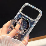 水鑽閃粉支架雙面IMD手機殼，適用於iPhone 17 Pro Max、iPhone 17 Pro、iPhone 17、iPhone Air、iPhone 16 Pro Max、iPhone 16 Pro、iPhone 16 Plus、iPhone 16