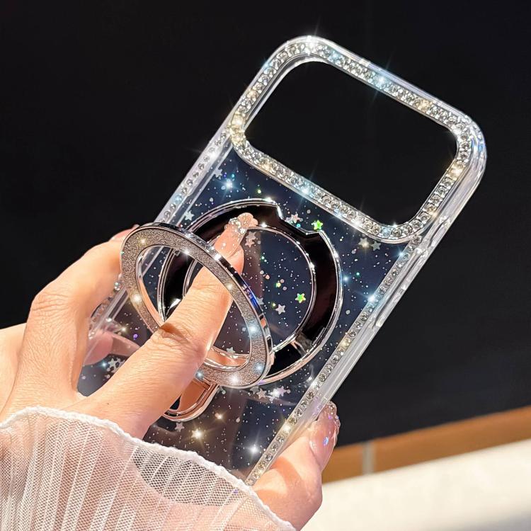 水鑽閃粉支架雙面IMD手機殼，適用於iPhone 17 Pro Max、iPhone 17 Pro、iPhone 17、iPhone Air、iPhone 16 Pro Max、iPhone 16 Pro、iPhone 16 Plus、iPhone 16