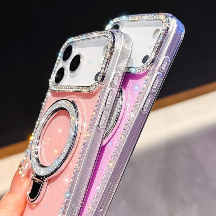水鑽閃粉支架雙面IMD手機殼，適用於iPhone 17 Pro Max、iPhone 17 Pro、iPhone 17、iPhone Air、iPhone 16 Pro Max、iPhone 16 Pro、iPhone 16 Plus、iPhone 16