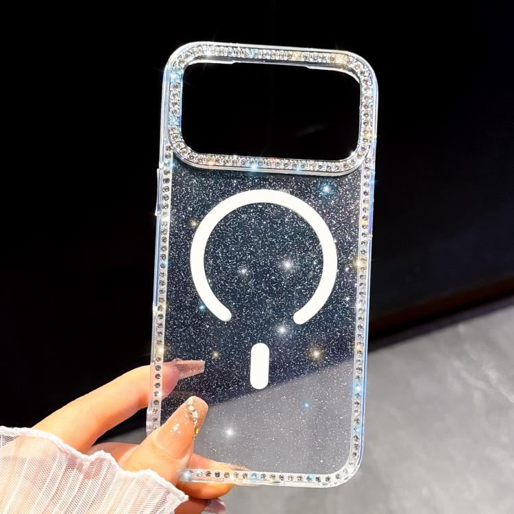 雙面水鑽IMD PC混合TPU磁吸手機殼，適用於iPhone 15 Pro Max、iPhone 15 Pro、iPhone 15、iPhone 14、iPhone 14 Pro、iPhone 14 Pro Max、iPhone 13 Pro Max、iPhone 13 Pro