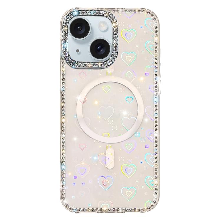 雙面水鑽IMD PC混合TPU磁吸手機殼，適用於iPhone 15 Pro Max、iPhone 15 Pro、iPhone 15、iPhone 14、iPhone 14 Pro、iPhone 14 Pro Max、iPhone 13 Pro Max、iPhone 13 Pro