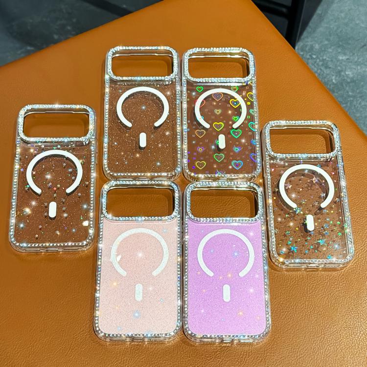 雙面水鑽IMD PC混合TPU磁吸手機殼，適用於iPhone 17 Pro Max、iPhone 17 Pro、iPhone 17、iPhone Air、iPhone 16 Pro Max、iPhone 16 Pro、iPhone 16 Plus、iPhone 16