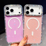 水鑽雙面IMD PC混合TPU磁吸手機殼，適用於 iPhone 13
