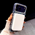 水鑽雙面IMD PC混合TPU磁吸手機殼，適用於 iPhone 13