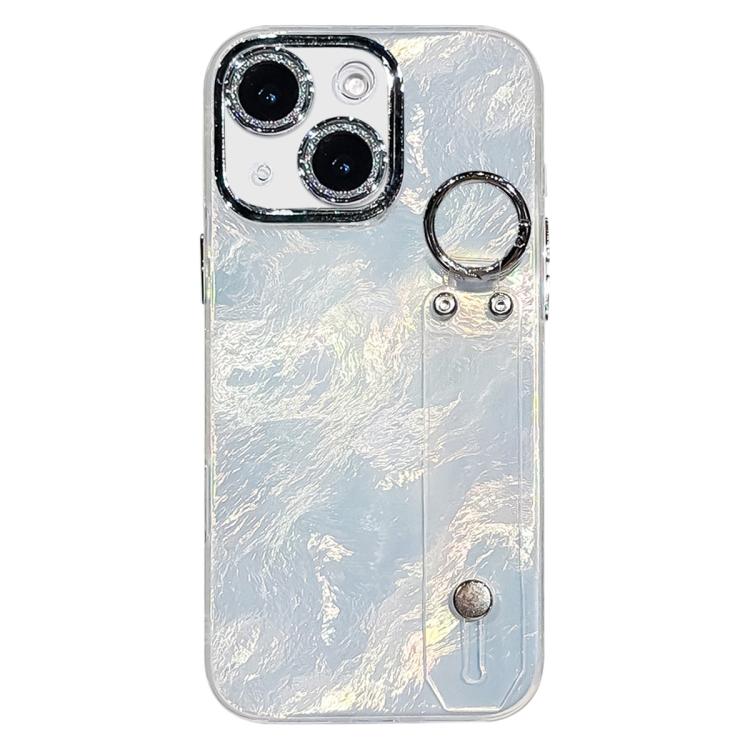 鍍膜箔片金屬質感手環支架TPU手機殼，適用於iPhone 13