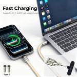 MOCOME W3 Type-C 轉 Type-C 多功能充電線可調式斜背手機掛繩